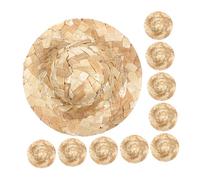 Angoily 12 Pezzi Mini Cappelli a Cilindro per L'artigianato Bambole Figure Caps Paglia Bambola Cappello Intrecciato in Miniatura Cappelli Minuscoli Decorazioni Mini Beige Cannuccia