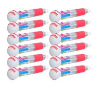 Angoily 12 Pezzi Penne Piccole Tascabili a Forma di Baseball Punta 0,5mm in Pvc, Penne Multifunzione per Back To School Party e Note-taking Design Cartoon Divertente