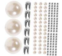 Angoily 150 Set Fibbia di Perle Bottoni di Design di Perle Fermagli a Artigli di Perle Rivetti di Perle Borchie Mini Ad Artiglio Rivetti Fai da Te Perla Artificiale Bianca