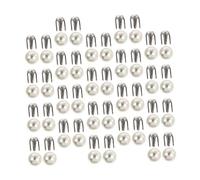 Angoily 150 Set Fibbia di Perle Rivetti di Abbigliamento Abbellimento di Rivetti Rotondi Forniture Borsa Fai da Te Materiali per Vestiti Fai da Te Borchie Decorative Bianca Lega