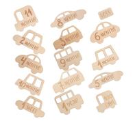Angoily 15pezzi Biglietti Forma Di Auto Segnapunti Decorativi in Legno Per Segnare Le Pietre Miliari Del Ragazzo Ragazza Ragazza Biglietti Per Pietre Miliari Del Ragazzo in Legno Accessori