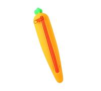 Angoily 1pezzi Astuccio Silicone Forma Di Carota Per Matite Bustina Scuola Con Chiusura Sicura Organizer Cancelleria Bambine e Ragazze Portapenne Carino e Pratico