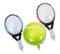 Angoily 1set Palloncini Tennis Gonfiabili in Alluminio Pallina e Racchette Colorate Decorazioni per Feste Compleanno Tema Tennis Addobbi Festa Sportiva per Interni ed Esterni
