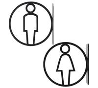 Angoily 2 cartelli per bagno per aziende - Cartelli per bagni bifacciali in acrilico - Targa per porta bagno uomo e donna per ristoranti e uffici