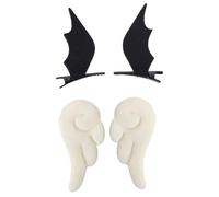 Angoily 2 Paia Mollettone Chioma Donna D'angelo in Cuoio, Fermaglio Elegante e Carino per Bambine e Ragazze, Accessorio per Compleanni e Scuola