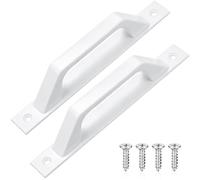 Angoily 2 Pezzi Bianco Maniglia Porta con Viti Stile Industriale in | Garage e Capanno, Resistenza Meccanica e Corrosione, Installazione anche Barra Sospesa