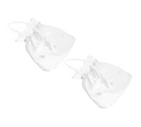 Angoily 2 Pezzi Borsa da Sposa Bianca in Raso e Poliestere a Forma di Fiore Raffinata e Delicata per Matrimonio e Festa Nuziale
