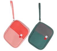 Angoily 2 Pezzi Borsa Porta Medicinali Resistente in Poliestere e Lega di Alluminio, Organizer per Farmaci Compatto, per Viaggi e Scuola, Isola Efficacemente lo Sporco