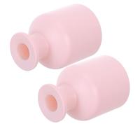 Angoily 2 Pezzi Bottiglia Diffusore Cilindrica in Vetro Rosa da 150ml, Ricaricabile e Antigoccia, per Progetti DIY e Ufficio Oli Essenziali Aromaterapia