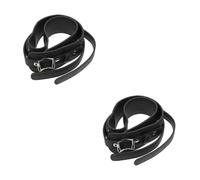 Angoily 2 Pezzi Cintura di bassi cintura con cinghia tuba cinghia dell'imbracatura della tuba regolabile cinghie a di imbracatura tracolla Pelle bovina Nero