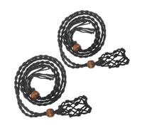 Angoily 2 Pezzi Collana di Cristallo Collana con Gabbia in Pietra Collana di Gabbia Vuota Sostituzione del Cordino della Collana portapietre Vuoto Filo di Cotone Black