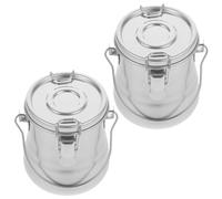 Angoily 2 Pezzi Contenitore per Pennelli in Acciaio Inox 320ml Coperchio | Tappo Ermetico, Lavaggio Efficiente, Struttura Smontabile Filtro, per Studenti e Artisti in Viaggio