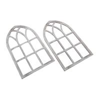 Angoily 2 Pezzi Cornice Finta per Finestra Curva in Legno Rustico Decorazione da Parete Architettonica Stile Fattoria per Soggiorno e Ufficio Cornice Decorativa da Parete Effetto