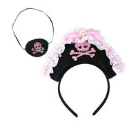 Angoily 2 Pezzi Fascia per Chioma Pirata in Feltro Nero per Feste di Halloween e Compleanni, Accessorio per Ragazze e Adolescenti per Party a Tema Pirata e Dramma