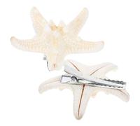 Angoily 2 Pezzi Fermaglio per Chioma a Forma di Stella a Cinque Punte Naturale Beige Realizzato a Mano, Clip Raffinata per Feste e Incontri tra Amiche
