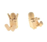Angoily 2 Pezzi Giocattoli Robot Legno con per Creativi e Didattici Decorazioni Uniche per Casa e Ufficio Sicuri e Durevoli Beige