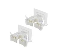 Angoily 2 pezzi Porta Scope Muro in Plastica Bianca Gancio per Mop e Scopa Resistente per Cucina e Bagno Organizer senza per Ombrelli e Utensili Domestici