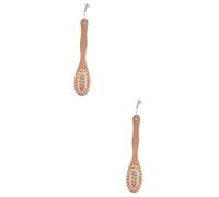 Angoily 2 Pezzi Spazzola per E Bagno con Manico in Legno Spazzola a Doppia Faccia con Setole per Massaggio alla Schiena Corda di Cotone Facile da Appendere