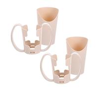 Angoily 2 Pezzi Tazza per Disabilità con Doppia Maniglia e Beccuccio Inclinato in Plastica Beige con Tecnologia Avanzata Anti-perdite per Uso Domestico e Allenamento Terapeutico