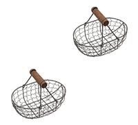 Angoily 2 Pz Cestino Della Spesa Cesto Di Da Scrivania Porta Uova Conservazione Del Pane Vassoio Per Servire Il Cibo Cestino a Mano Borsa Tote Per Sempre Ovale Di Legno Linea