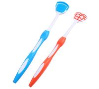 Angoily 2 Pz Spazzola Per La Pulizia Della Lingua Raspador De Lengua Pulisci Lingua Per Rinfrescare L'alito Raschietto Per Lingua in Metallo Igiene Orale Nanoplastico Multifunzione