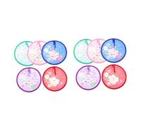 Angoily 2 Set Piccolo Ventilatore Rotondo Mano A Ventaglio Semplice Ventilatori Pieghevoli All'aperto Rosa Viaggio Ventaglio Rotondo Pieghevole Campeggio Portatile Blu Poliestere 5 Pezzi*2