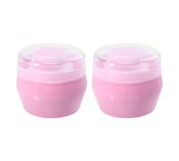 Angoily 2 Set Piumino Cipria Neonato Morbido e Delicato per Bambini, Distribuzione Uniforme della Polvere, Forma Rotonda in Morbido Fluff Rosa, Adatto Dopo Bagno