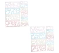 Angoily 2 Set Sovrano del Modello Geometrico Kit di Disegno per Stampino per Stencil Animali Che Disegnano Stencil da Disegno degli Animali Pp 12 Pezzi * 2