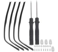 Angoily 2 Set Stecchette di Ricambio per Occhiali in Metallo Nero | Design Anti Allergico, Aiuta a Ridurre la Pressione Sulle Orecchie e Mantenere la Montatura Stabile