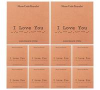 Angoily 20 pezzi divertenti cartoline di anniversario di matrimonio Ti amo codice Morse piccolo biglietto di auguri quadrato per esposizione braccialetto fatto a mano fidanzato fidanzata