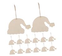 Angoily 20 Pezzi Etichette Regalo Vuote Per Le Vacanze in Legno Dipingi i Tuoi Ritagli Di Legno Targhette Nominative Beige