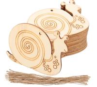 Angoily 20 Pezzi Fette di Legno a Forma di Lumaca con Corda per Appendere, Materiale Legno Sicuro per Pittura Fai da Te, Decorazioni per Casa e Artigianato Fatto a Mano