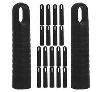 Angoily 20 Pezzi Tappo Terminale Filettato per Manico Scopa e Straccio, Plastica, 25mm, Nero, Anello di Bloccaggio, per Casa e Centri Commerciali
