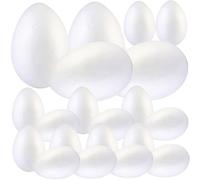 Angoily 20 Pezzi Uova Polistirolo per Pasqua Bianche Solid Foam per Decorazioni Fai da Te Kit per Pittura e Lavoretti Accessori Festa e Caccia Uova Pasquali