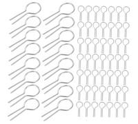 Angoily 200 Pezzi Ganci R-Shaped in Nicromo Resistenti Temperature per DIY Pendenti Ceramica e Vetro Fuso Ago Sospeso per Forno Adatto per Decorazioni e Orecchini Fatti Mano