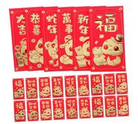 Angoily 24 Pezzi Buste Rosse per Soldi Buste Cash Envelope Elegante Decorazioni Capodanno Lunare Design Festivo per Pace e Gioia