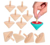 Angoily 24 Pezzi Trottola in Legno Mano DIY Rotante Educativo Regalo per Ragazzi e Ragazze Divertente per Migliorare la delle Braccia