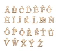 Angoily 26 Pezzi Ciondoli Lettera Alfabeto in Lega Oro | Forma Lettera Traforata, Facile da Appendere, per Progetti Creativi e Composizioni Perline Decorative