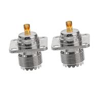Angoily 2Pezzi Adattatore Coassiale Uhf con Flangia per Pannello Connettore Professionale per Radio Antenne Audio