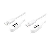 Angoily 2pezzi Hub Multi-funzione Estensione Per Caricatore Compatto e Portatile Hub Multi-port Per Desktop e Notebook Bianco