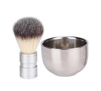 Angoily 2pezzi Spazzola per Pulizia della Barba da Uomo da Pennello in Nylon e Ciotola in Acciaio Inox Realizzato in Materiale Resistente e Durevole Bordi Lisci per Non Danneggiare