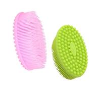 Angoily 2pezzi Spazzole Massaggianti Silicone Per Bagno Accessori Per La Formazione Tattile Verde Rosa