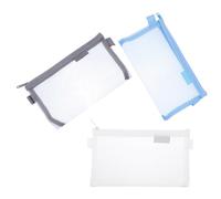 Angoily 3 pezzi Borsa Portapenne Trasparente Rete da Blu Grigio Bianco per Scuola e Ufficio Pratica e Resistente per Raccolta Cancelleria e Accessori