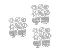 Angoily 3 Pezzi Fustellatura in Metallo Elementi Muore Forniture per La Creazione di Carte Rettangolare Cutter Decorazioni Vacanza Fustelle di Taglio Mestiere Acciaio al Carbonio Argento
