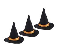 Angoily 3 Pezzi Mini Cappello da Strega per Bottiglie, Feltro Nero, | Decorazione per Party Streghe, Formato Piccolo e Compatto, Facile da Riporre e Resistente a Strappi