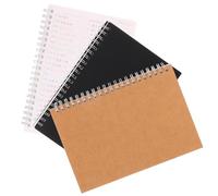 Angoily 3 pezzi Quaderni Portatili Colorati per Appunti e Contabilità Personale Planner con Copertine PP Nera e Kraft per Studenti e Famiglie