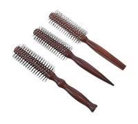 Angoily 3 Pezzi Spazzola per Chioma Rotonda in Legno Setole Massaggianti per Volumizzare e Styling Quotidiano per Donne Manico Piatto Ergonomico