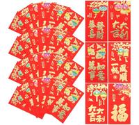 Angoily 30 Buste Rosse Tradizionali in Carta per Capodanno Cinese Tasca Rossa a Tema Festivo Leggere ed Ecologiche per Decorazioni e Regali