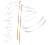 Angoily 30 Pezzi Bacchette con Nastro Bianco per Feste Nuziali e Compleanni Leggere Bacchette da Favola con Campanellini per Decorazioni Matrimonio e Party