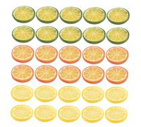 Angoily 30 Pezzi Fette di Limoni Artificiali in Pvc, Decorazioni Resistenti e Rifinite per Piatti di Frutta, Cucina e Feste